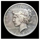 1921 Peace Dollar XF40 Toned