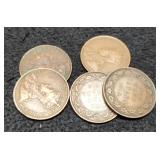 (5) Canada Large Cents 1912, 16, 17, 18, 19