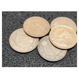 (5) Canada Large Cents 1913, 14, 16, 17, 19