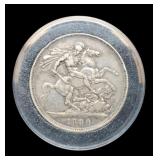 1890 U.K. 1 Crown Silver 92.5%/28.3 G/.8409