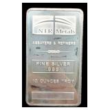 (10) Troy Oz. Silver Bar By NTR Medals