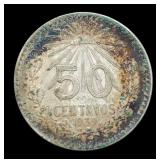 1939 Mexico 50 Centavos Silver 72%/8.3 G/.1928 ASW