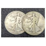(2) W. Liberty Half Dollars 1918-D, 1920
