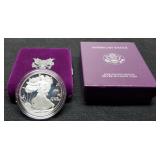 1986-S Proof Silver Eagle w/ Case & COA