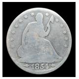 1854 Liberty Seated  Half Dollar