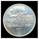 1 Troy Oz. Silver Round "1867 Highland Light"