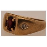 10 K Gold Ring w/ Rusty Stone 3.9 Gram Size 6.7