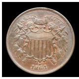 1864 Two Cent w/ WE
