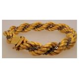 14k Gold Braided Rope Bracelet