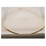 14k Gold Omega Choker Necklace