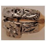 14 K Gold 2 Toned Wedding Ring Set 3.3 Gram