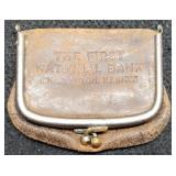 Vintage Leather Coin Purse 1st National Bank