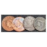 4 No Date Large Cents