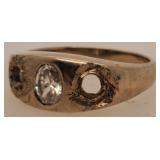 14 K White Gold Ring w/ Stone 6.2 Gram Size 9.7