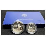1986-S 2 Coin Proof Set w/ Silver Dollar &