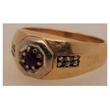 14 K Gold Ring w/ Stones 9.2 Gram Size 11.7