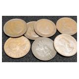 7 G. Britain Large Cents Back To 1921 & 1922