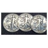 3 W. Liberty Half Dollar