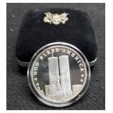1 Troy Oz. Silver Round 9-11-2001 Twin Towers w/