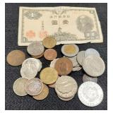 31 Foreign Coins & One Note