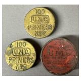 3 - Vintage Tins U.M.C No. 2 Primers