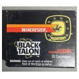 20 rnds Winchester Black Talon 9mm Ammo