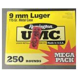 250 rnd Mega Pack Rem-UMC 9mm Ammo