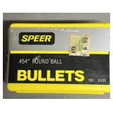 100ct Speer .454 Round Lead Balls