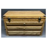 3 Drawer Oak Machinist Cabinet
