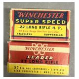 2 Boxes Vintage Winchester .22LR Ammo