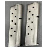 2 - Colt 1911 9mm Luger Stainless Magazines