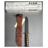 Ka-Bar USMC Fighting Knife & Leather Sheath
