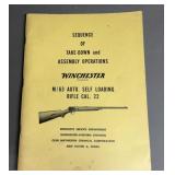 Winchester Model 63 Take Down/Assem. Book