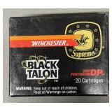 20 rnds Winchester Black Talon 9mm Ammo
