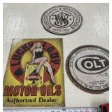 Colt and Smith & Wesson Metal Signs