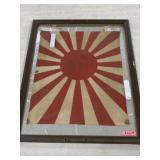 Framed Rising Sun Japanese Flag