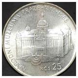 1968 Czechoslovakia 25 Korun .500 Silver Coin BU