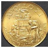 Apollo XI Moon Landing Bronze Medal 26mm