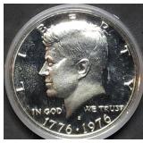 1976 Bicentennial Proof Silver Half Dollar in Caps