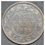 1882 H Canada Large Cent Nice