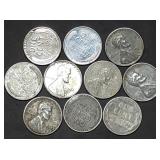 10 WW2 Steel Wheat Cents from Estate Hoard