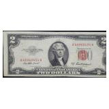 1953 A $2 Red Seal Legal Tender Bank Note Nice