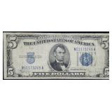 1934 C $5 Silver Certificate Nice Note