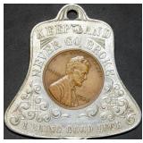 1938 Wheat Cent Liberty Bell Lucky Pocket Piece