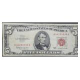 1963 $5 Red Seal Legal Tender Bank Note Nice