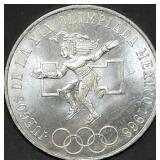 1968 Mexico 25 Pesos Silver Coin Gem BU