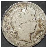 1903-S Barber Silver Half Dollar