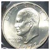 1972 S Silver Ike Dollar Gem BU in Envelope