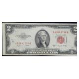 1953 B $2 Red Seal Legal Tender Bank Note Nice