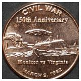 1oz Copper Bullion Round BU Civil War